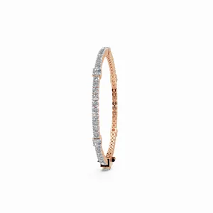 Bracelet élégant en or rose 18 carats avec diamants de laboratoire Rhythm Tennis, 66 diamants taille brillant, bracelet tendance pour la vente en gros - Product Image 2