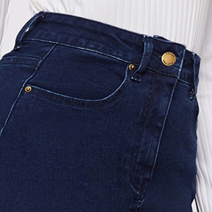 Jupe en jean décontractée personnalisée pour femme, dernière collection, avec fente avant - Product Image 3