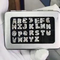 Diamant cultivé en laboratoire, initiales de l'alphabet, pierre lâche de A à Z, lettres en diamant CVD pour collier personnalisé, pendentif, bijoux