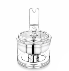 Olla para Calentar Comida de Acero Inoxidable de 33 cm con Tapa de Acero Inoxidable y Base de Aluminio, Ecológica, para Uso en el Hogar y Restaurantes - Product Image 2