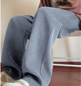 <b>Mens</b> Corduroy Straight Leg Casual <b>Pants</b> Drawstring Waist Wide Leg Trousers for Fall Winter <b>Lounge</b> Wear - Product Image 3