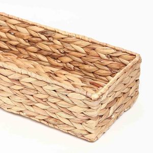 Handmade Rectangular Wood & Cane Rattan Tray Serving & Decorative Tray for Home Hotels Farmhouses <b>Storage</b> Rattan <b>Baskets</b> Decors - Product Image 3