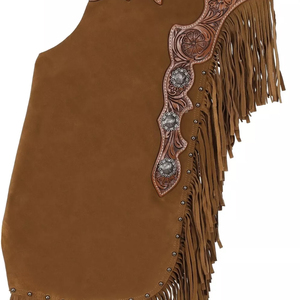 Chaps d'équitation en cuir de vachette de qualité supérieure pour cavaliers, style western cowboy, longueur intégrale, ajustement personnalisé, fabricant en gros - Product Image 6
