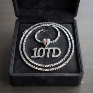 Breloques tendance en argent 925 glacé, personnalisables avec initiale, nom, numéro, diamant Moissanite, style Hip Hop, lettre, fermoir cœur brisé, émail, pour fête - Product Image 5