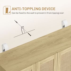 Credenza Artigianale con Ante in Rattan per Sale da Pranzo di Ville e Agriturismi - Product Image 4