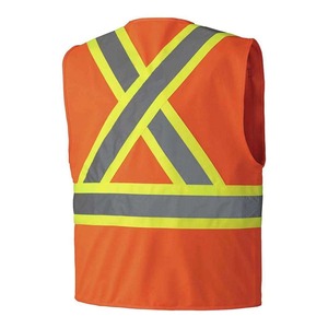 Chaleco de Seguridad Naranja de Alta Visibilidad Clase 2 ANSI, Ropa de Trabajo Reflectante con Bolsillos para Uso en Construcción e Industrial - Product Image 3