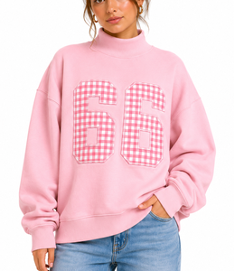 Conjunto de Sudadera con Capucha y Pantalones Cortos para Mujer, con Logotipo Personalizado, Cuello Alto, Apliques de Letras Griegas, Bordado, Algodón, Talla Grande - Product Image 1