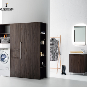 JY Vietnam 2025 nueva llegada completamente ensamblado tocador de baño independiente diseño elegante tablero de melamina moderno lavabo de cerámica MDF - Product Image 6