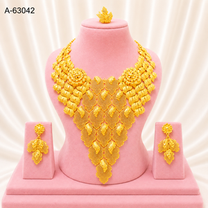 Parure de bijoux ethniques de créateur en zircon, boucles d'oreilles pendantes longues, plaqué argent, collection fiançailles, anniversaire, mariage A-63040 - Product Image 5