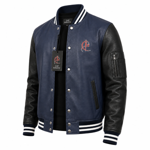 Veste en cuir véritable et toile pour homme, couleur unie, logo premium, imperméable, écologique, mode hiver, prix abordable - Product Image 4