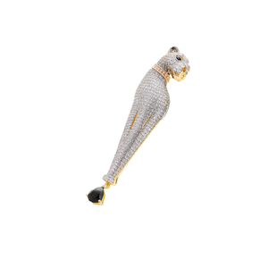 18K Gold Panther Brooch-Fine Animal Jewelry - Product Image 2