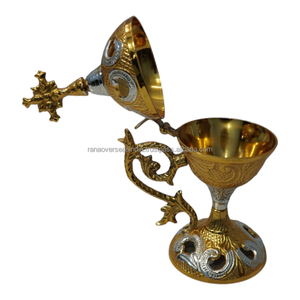 Quemador de Incienso de Latón de Lujo, Incensario Decorativo Estilo Iglesia, Porta Incienso Metálico Hecho a Mano para Oración, Meditación, Decoración de Altar del Hogar - Product Image 6