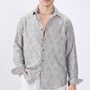 Camisas de Hombre Personalizadas al por Mayor 2026-27, Camisas Casuales de Manga Larga a Cuadros de Algodón, Camisas Formales de Vestir para Negocios, Camisa de Color Puro para Hombre - Product Image 5