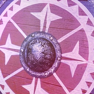 Bouclier Viking rond en tissu Ahmad avec motif étoile blanche et centre métallique, bouclier décoratif en bois de 24 pouces, qualité DIY - Product Image 3
