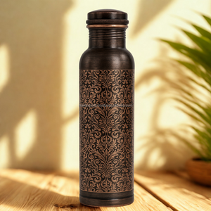 Premium <b>copper</b> water <b>bottle</b> with polished finish designed for regular <b>drinking</b> and long lasting hydration support - Product Image 2