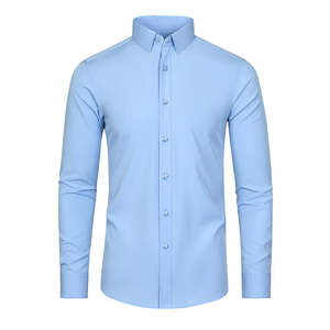 Chemise décontractée pour homme en popeline unie à manches longues 100 % coton – Meilleur prix, tendance, très vendue, qualité supérieure - Product Image 4