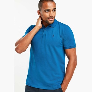 T-shirt homme anti-rides en piqué de coton à manches courtes, avec logo découpé sur le devant et grandes rayures contrastées, motif cheval - Product Image 1