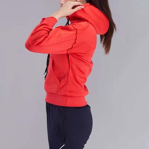 Sudadera con Capucha Roja para Mujer, Manga Larga, con Cordón Ajustable, Bolsillo Tipo Canguro, Estilo Casual, Color Sólido - Product Image 4