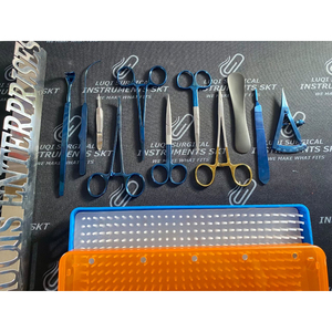 Juego de Instrumentos para Blefaroplastia de 11 Piezas de Acero Inoxidable con Bandeja de Esterilización de Plástico y Tapete de Silicona, Certificado CE - Product Image 1