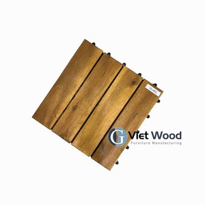 Dalles de terrasse carrées en bois d'acacia massif Viet Wood, écologiques, sans entretien, modernes, antidérapantes, imperméables, finition mate - Product Image 3