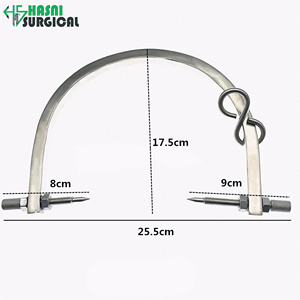 Pinces de traction crânienne orthopédiques Gardner Wells de 25,5 cm avec cadre en U et diamètre de broche crânienne réglable – Instruments - Product Image 2