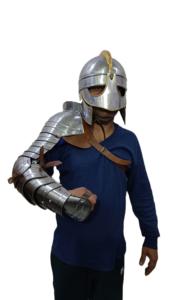 Plastron d'épaule médiéval en acier doux poli, protège-bras complet, épaulettes de chevalier, armure plaquée faite à la main, portables pour le sport, exportables - Product Image 2