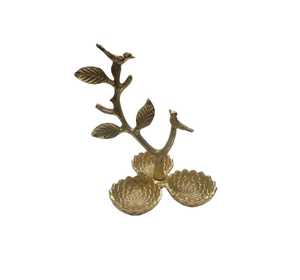 Bandeja de Metal con Forma de Hoja de Oro de Lujo, 3 Secciones, Hecha a Mano, Dorada, para Joyas, Dulces, Frutos Secos, Bocadillos, Regalo para el Hogar - Product Image 6