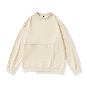 Sweat-shirt à capuche décontracté 320g en molleton épais 100% coton, coupe oversize respirante, motif uni - Product Image 3