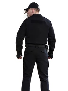 Black Cotton Quick-Dry Training Suit Long Sleeve Coat Security Guard Uniform Multi-Pocket Summer Duty Breathable Bangladesh - Product Image 4