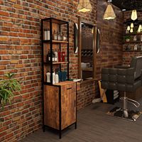 Armoire de rangement de salon moderne en MDF à 3 niveaux |   Organisateur d'équipement pour poste de coiffure et de beauté en salon |   Ensemble de poste de travail pour coiffeur