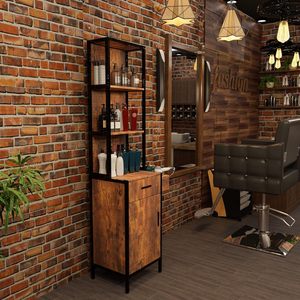 Gabinete de Almacenamiento de 3 Niveles para Salón |   Organizador de Equipos para Estación de Estilismo de Salón de Belleza y Barbería |   Conjunto de Estación de Peluquería - Product Image 4