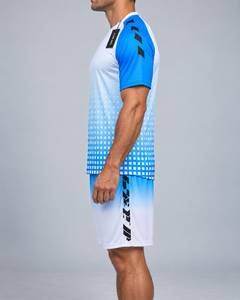 ชุดเสื้อฟุตบอลชาย CLAW INTL สีน้ำเงินขาวไล่เฉดแบบซับลิเมชั่น คอเสื้อแบบเต็มแขน ระบายเหงื่อได้ดี ผลิตจากโพลีเอสเตอร์ ทรงพอดีตัว - Product Image 5