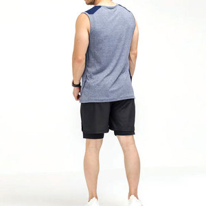 Débardeur de sport pour homme OEM, tissu extensible doux, sans manches, pour entraînement fitness et course à pied - Product Image 3
