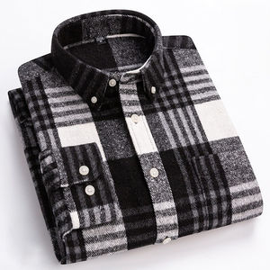 Camisa de Franela a Cuadros Clásica para Hombre, 100% Algodón, Venta al Por Mayor de Fábrica, Ropa de Calle, Moda, Manga Larga, Informal para Uso Diario - Product Image 6