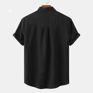 Camisa de Manga Corta con Cuello Cuadrado para Hombre, Estampado de Flores Pequeñas, Informal, con Botones, Ropa de Trabajo de Verano, 100% Algodón, Impresión Personalizada OEM - Product Image 2