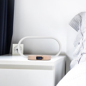 1 Set lampada da scrivania a LED dimmerabile Touch Control comodino lampada da lettura con comodino di ricarica Wireless orologio di ricarica - Product Image 5