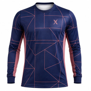 Maillot de football à manches longues pour homme, grandes tailles, léger, respirant, tissu anti-humidité, manches côtelées - Product Image 1