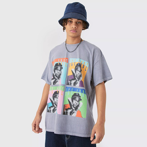 Camiseta de algodón para hombre, estilo hip hop, ropa urbana personalizada, venta al por mayor de fábrica OEM 2026 - Product Image 5