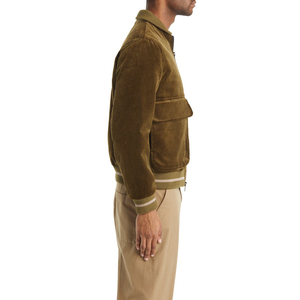 <b>Men's</b> Winter Coat with Oem Factory Casual Solid Color Suede <b>Jacket</b> 100% Cotton <b>Corduroy</b> with Standing Collar Work Cargo Pocket - Product Image 5