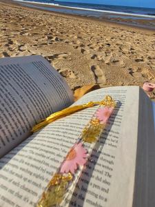 Marcapáginas de Resina con Flores Secas Hechos a Mano, Diseño Art Deco Brillante Personalizado, Regalo Decorativo para Estudiantes y Maestros, Diwali - Product Image 2