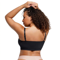 Soutien-gorge push-up sans armatures grande taille, sans coutures, fin, confortable, couvrant entièrement, dos en U, bretelles non convertibles, Spandex/Nylon