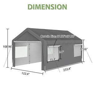 Copertura per attrezzature per parcheggio Carport da 10x20 ft - Product Image 2