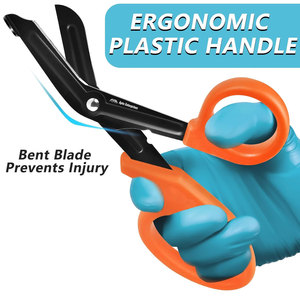 <b>Green</b> and Orange Medical Scissors Bandage Scissors for Nurses 7.5 Inches Non <b>Stick</b> Blades Stainless Steel Nursing Scissors - Product Image 3