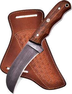 Cuchillo de Caza Artesanal de Acero de Damasco, Espiga Completa, Dureza 56HRC, Hoja Afilada como una Navaja, Punta de Gota de Madera, para Supervivencia al Aire Libre y Cazadores - Product Image 6