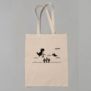 Custom Printed Cartoon Print Large Cotton <b>Canvas</b> <b>Tote</b> Bag with Zipper Closure and Long Handle for Daily Shopping - Product Image 4