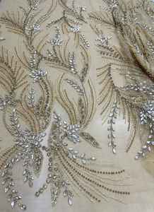 Tissu en dentelle à sequins brodés à la main de qualité supérieure, en gros, pour robes de soirée de luxe, robes de bal, tenues de fête, accessoires vestimentaires - Product Image 4