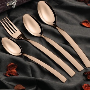 Modern Rose Gold Dining Set – Designer Stainless Steel <b>Flatware</b> for Hotels Restaurants & Luxury Homes - Product Image 2