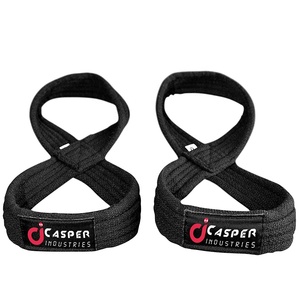 Haute qualité 100% coton Figure 8 sangles couleurs personnalisées Double boucle Heavy Duty Deadlift haltérophilie disponible pour la commande - Product Image 2