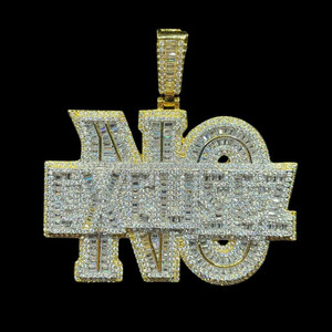 RB Gems <b>Custom</b> Initial <b>Name</b> <b>Necklace</b> VVS Moissanite Iced Bezel Setting Letter Pendants Religious Christian Hiphop 18K Gold - Product Image 3