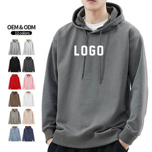 Sweat-shirt à capuche unisexe surdimensionné blanc 100% coton French Terry décontracté couleur unie avec poche pour l'automne - Product Image 4